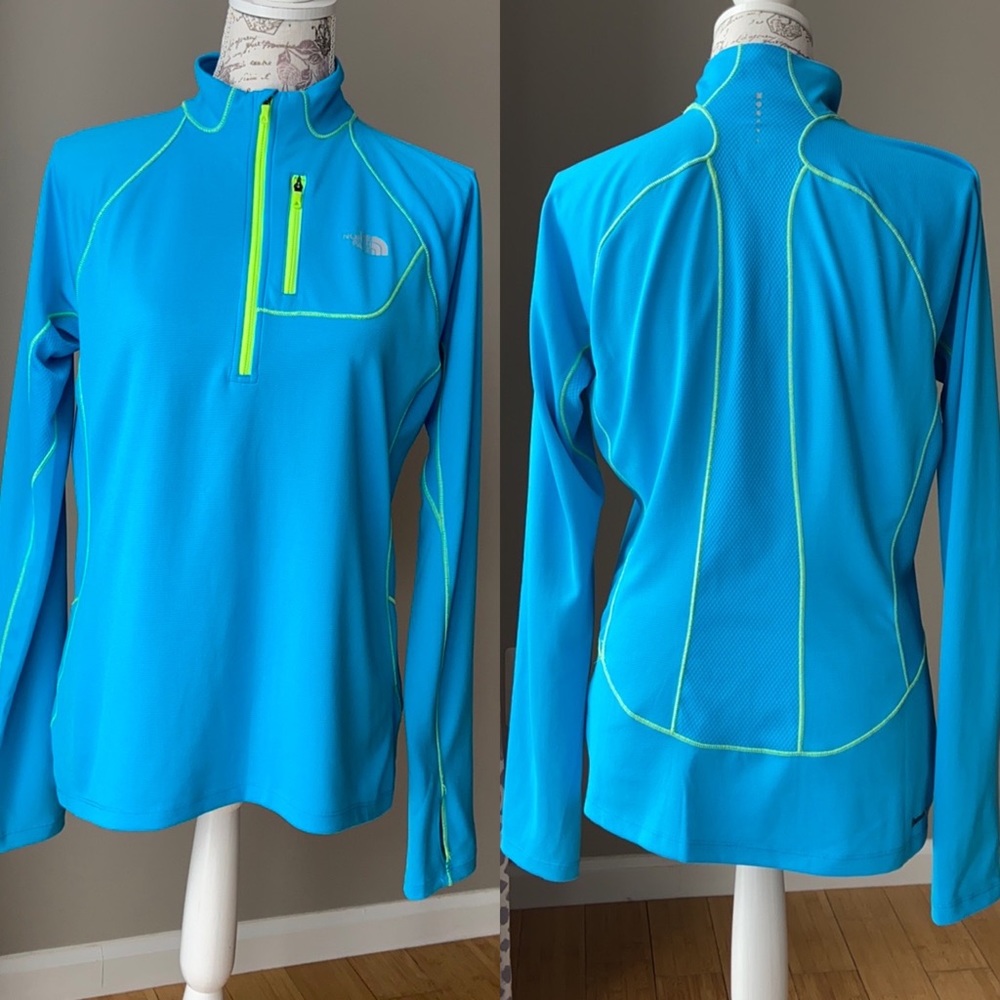 North Face Flashdry 1/4 Zip Neon Accents